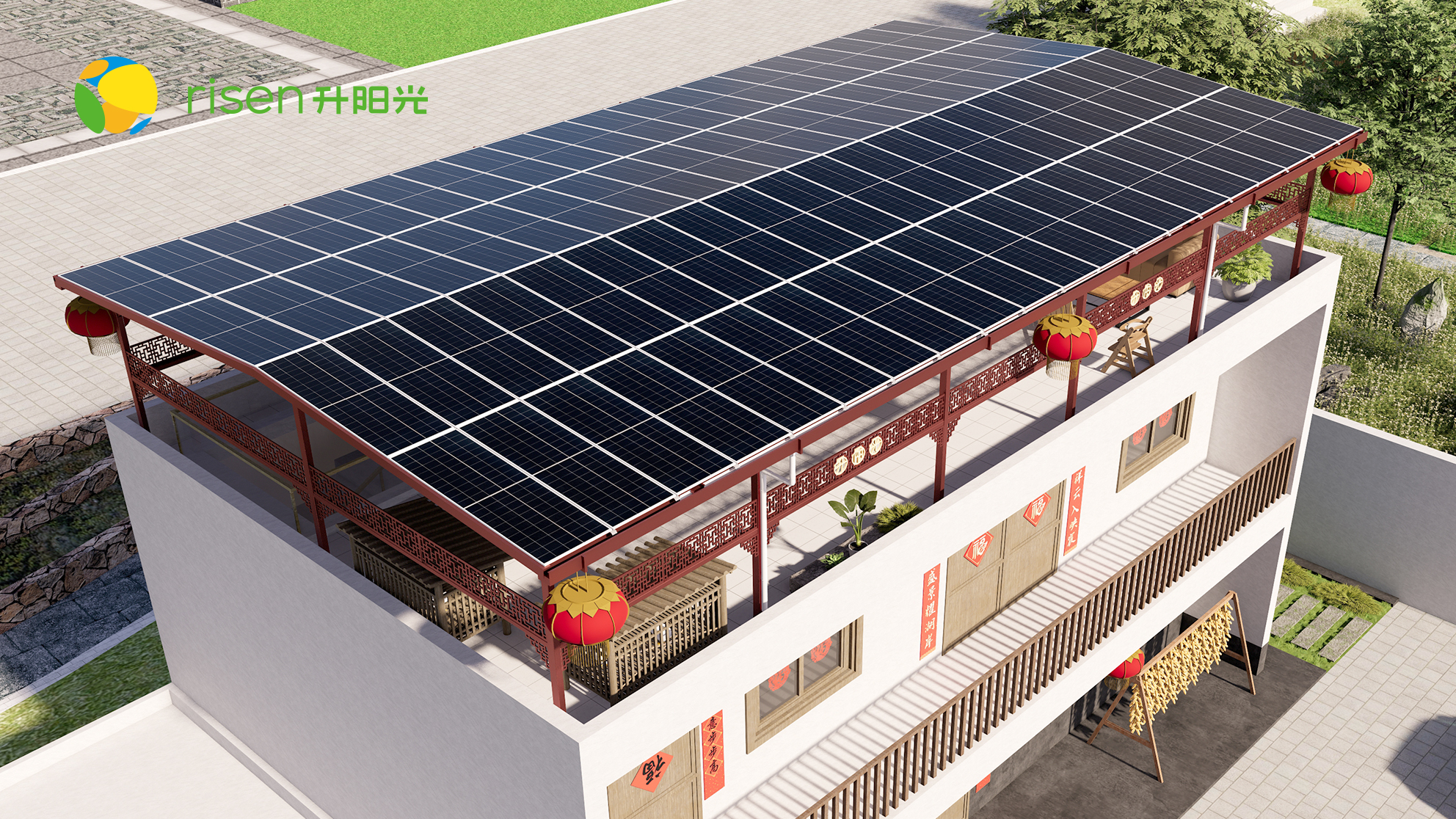 户用光伏刮起"中国风"——"升阳光"推出国风阳光房解决方案